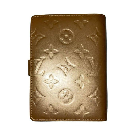 Louis Vuitton Wallet Cover Agenda Golden Brown Monogram Vernis Vintage - Picture 2 of 9